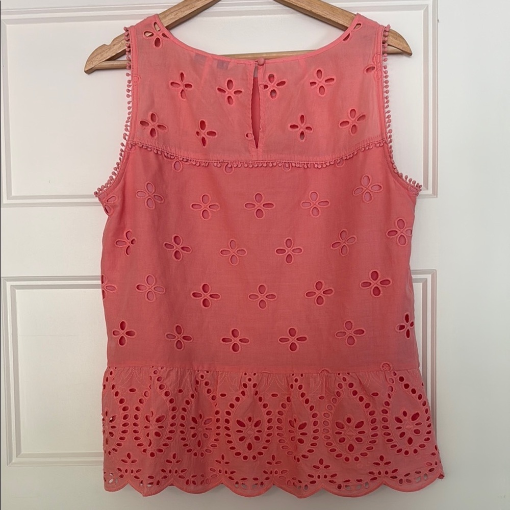 Southern Tide Coral Eyelet Sleeveless Top - Picture 9 of 9